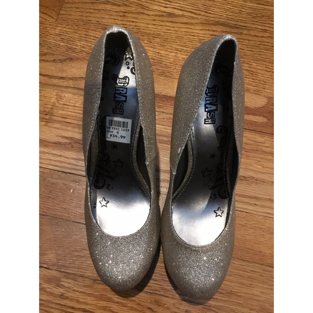 BRASH WOMENS GOLD GLITTER HIGH HEELS SIZE 8